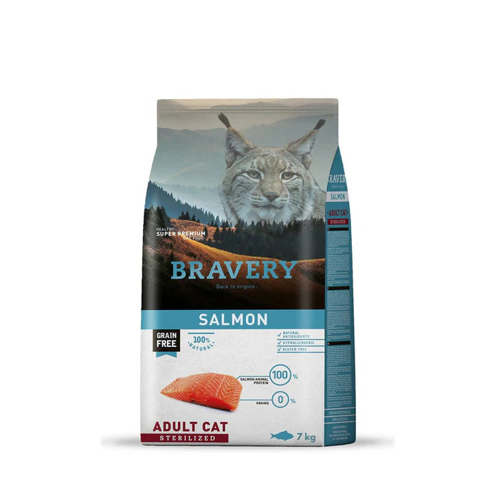 Bravery Ração Seca Super Premium Salmão Esterilizados