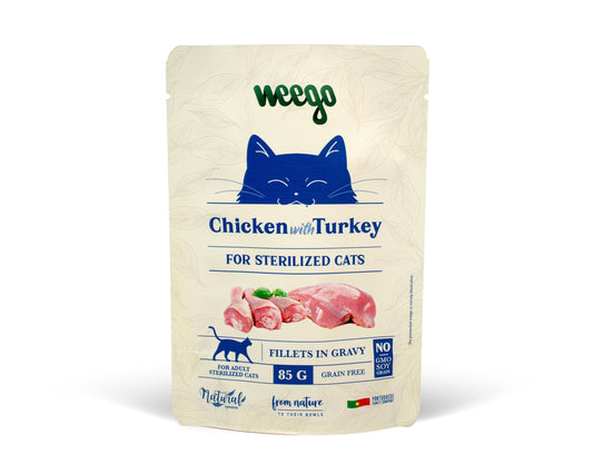 Weego Comida Húmida Frango e Peru Esterilizados - 85g
