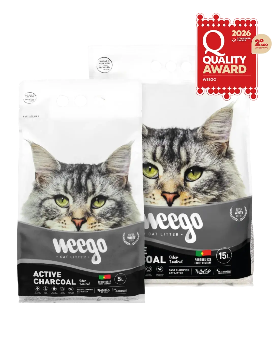 Weego - Areia Carvão Ativo - Controle de Odores Aglomerante