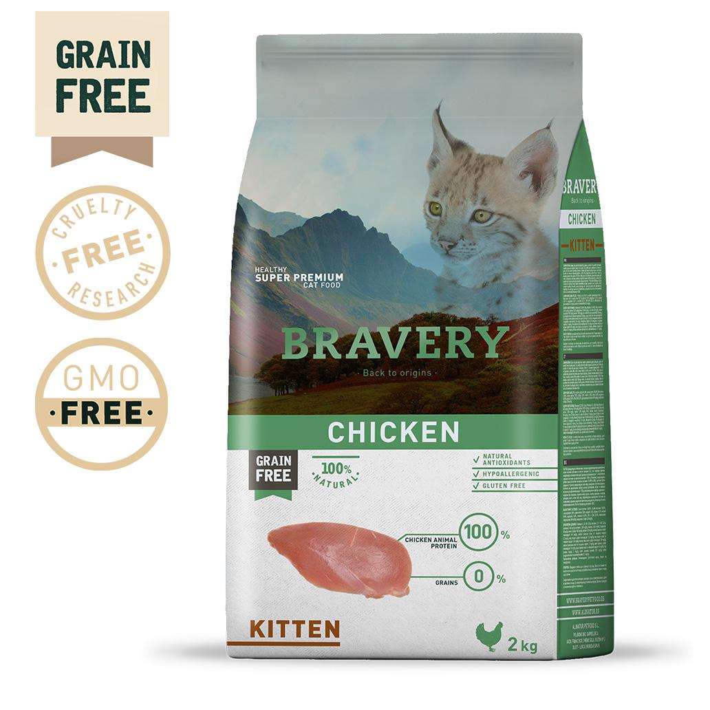 Bravery Ração Seca Super Premium Frango Junior - 2 kg