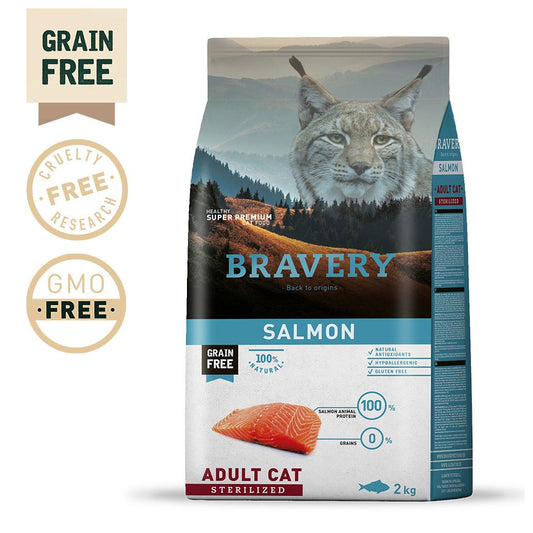 Bravery Ração Seca Super Premium Salmão Esterilizados