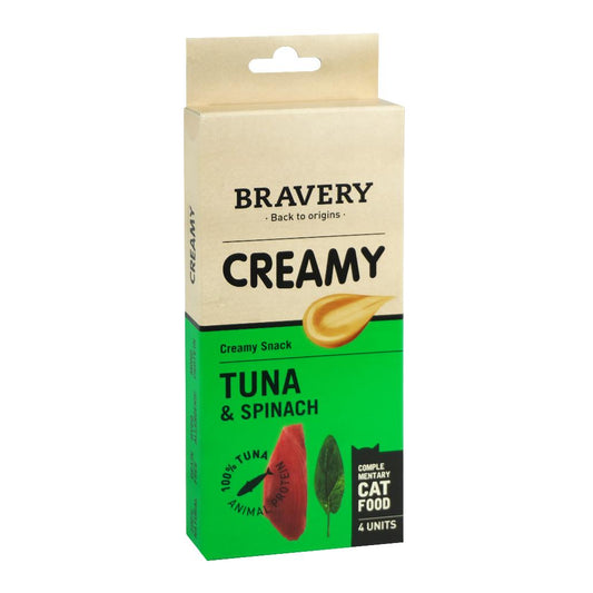Bravery Creamy Snack Atum e Espinafre - 4 x 14g