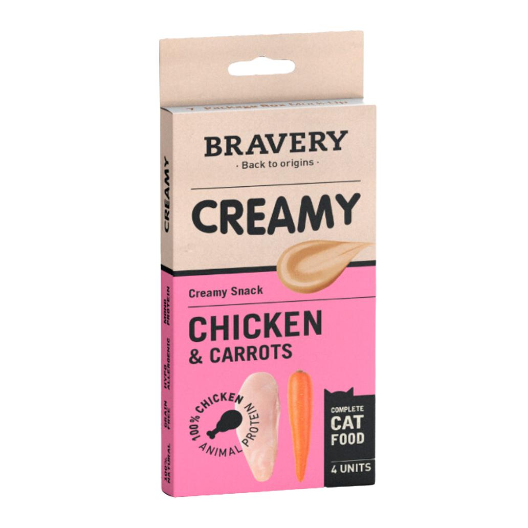 Bravery Creamy Snack Frango e Cenoura - 4 x 14g