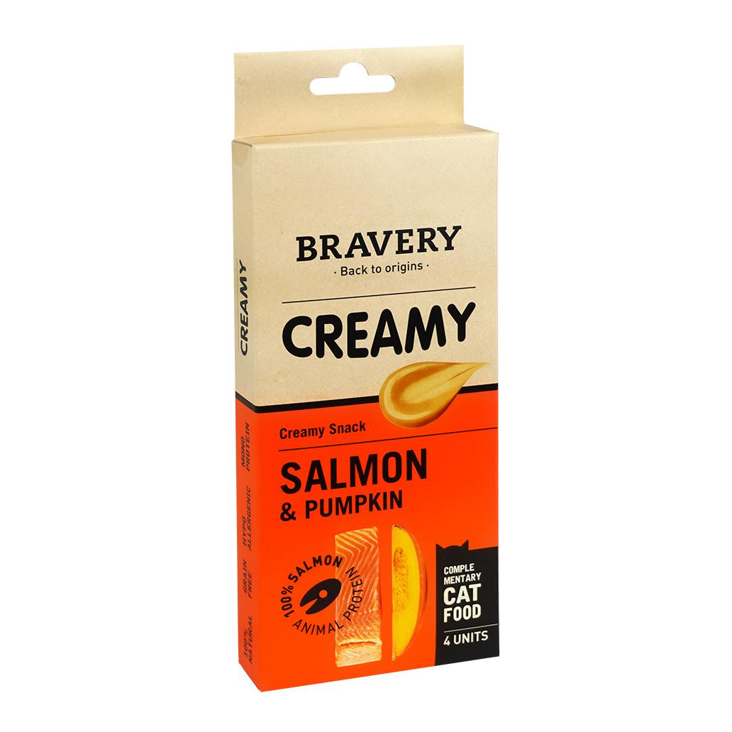 Bravery Creamy Snack Salmão e Abóbora - 4 x 14g