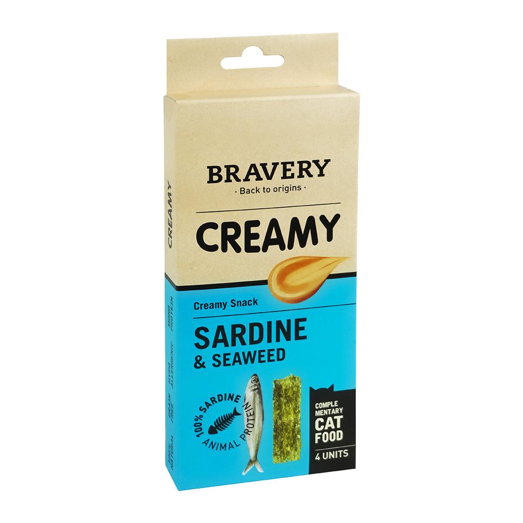 Bravery Creamy Snack Sardinhas e Algas - 4 x 14g