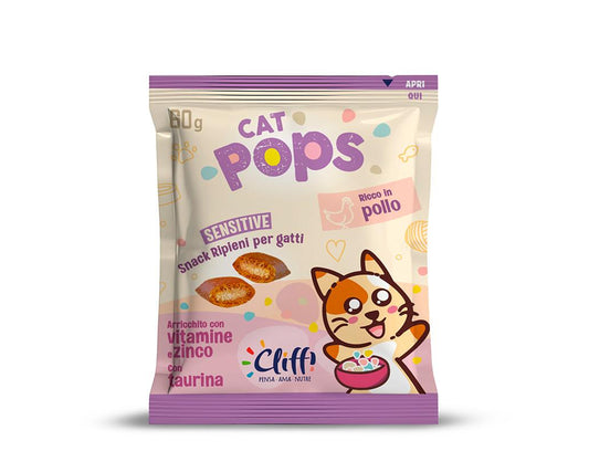 Cliffi Snack Cat Pops Funcionais Sensitive - 60g