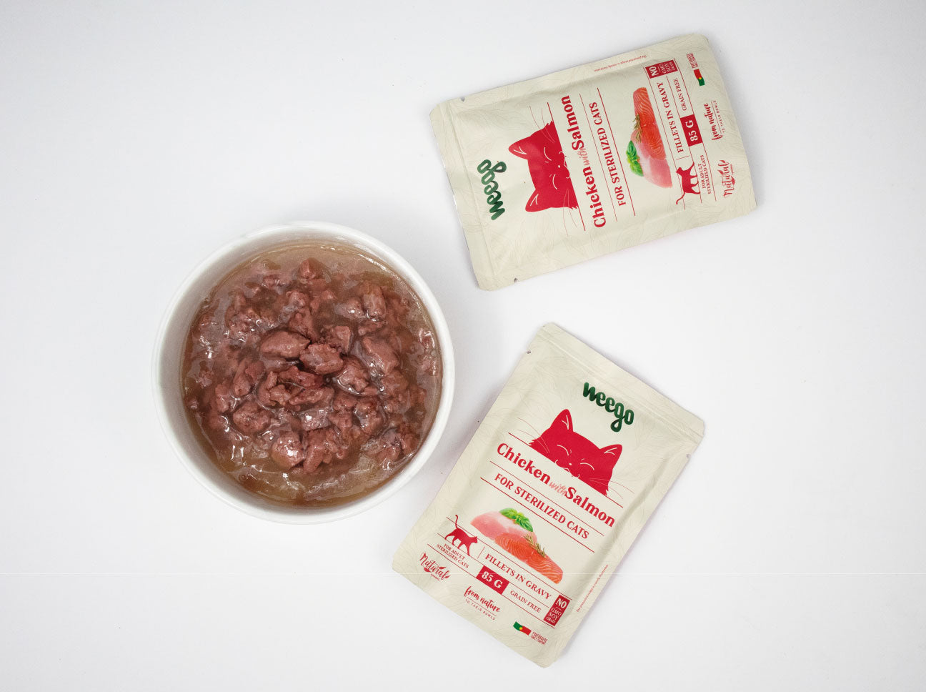 Weego Comida Húmida Frango e Salmão Esterilizados - 85g