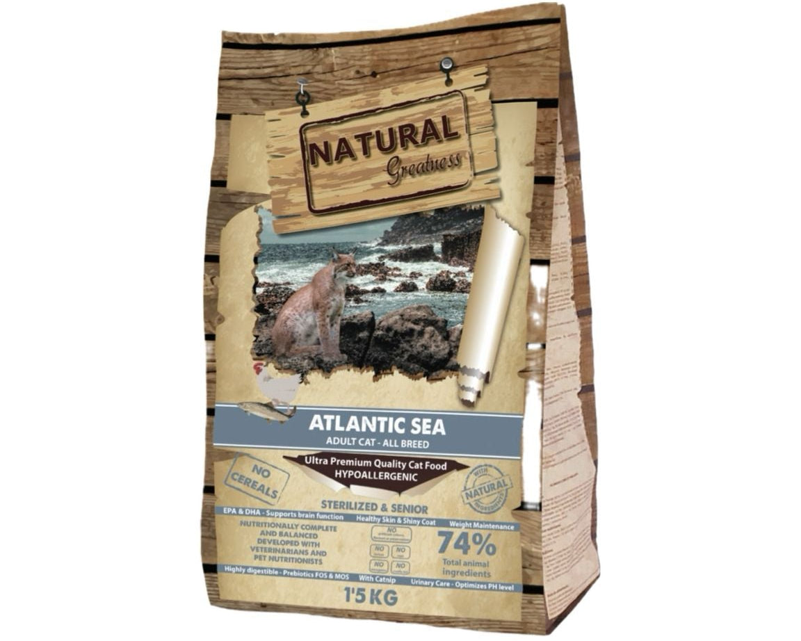 Natural Greatness Ração Seca Ultra Premium Atlantic Sea Esterilizados