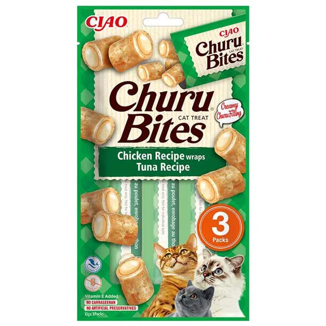 Churu Bites - Frango com Recheio de Atum - 10g x 3